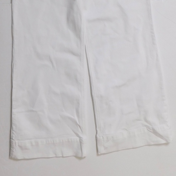 NEW!! J. CREW Wide Leg Denim Trousers Solid White Preppy Minimalist Size 32 - Picture 5 of 16